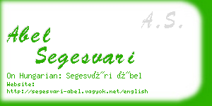 abel segesvari business card